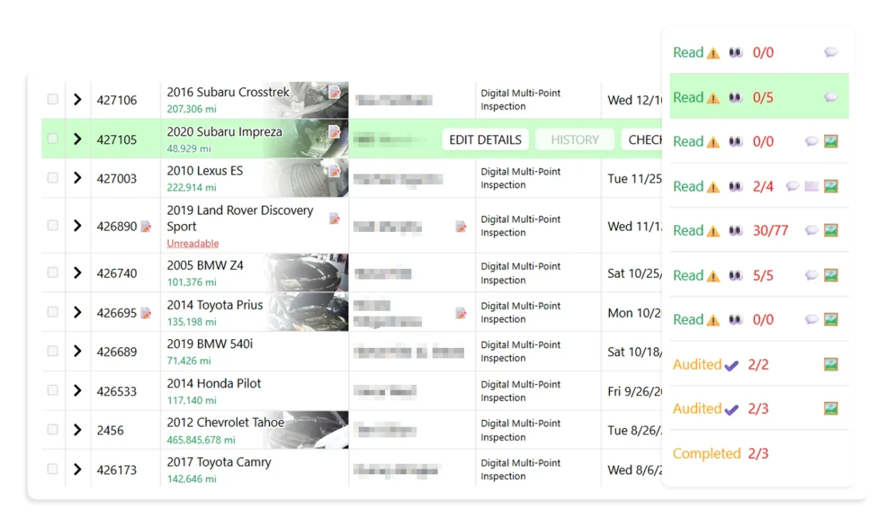 Digital vehicle inspection report with visual evidence and AI recommendations